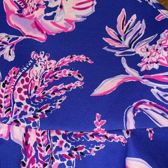 Lilly Pulitzer Girls Caesara Dress size M (6-7) & XL Iris Blue Wild Within NWT - Picture 2 of 11